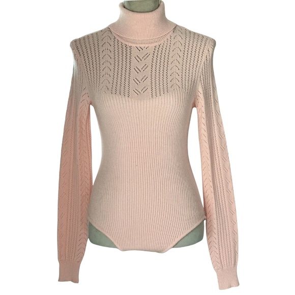 Forever 21 - Blush Turtleneck Knit Bodysuit Sweater - NWT - Size M - Picture 2 of 9